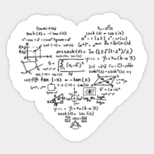Math Heart Formula Nerd Science Vibes Sticker